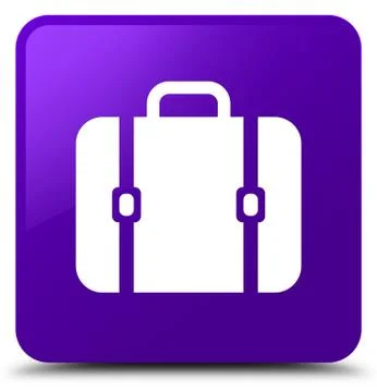 Bag icon purple square button Stock Illustration