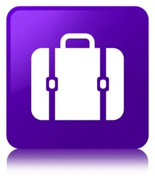 Bag icon purple square button Stock Illustration