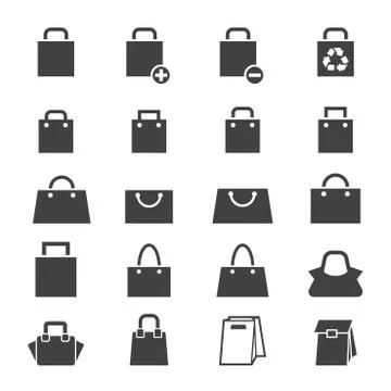 Bag icon set Stock Illustration