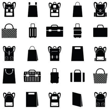 Bag icon set Stock Illustration