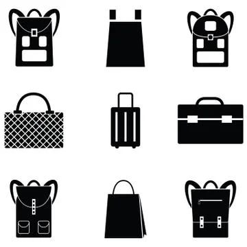 Bag icon set Stock Illustration