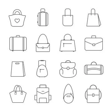 Bag Icon Set Stock Illustration