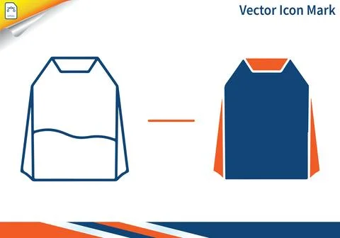 Bag icon vector set outline and solid fill geometric shape. Illustrazione stock
