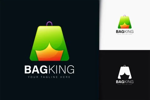 Bag king logo design with gradient Stock Illustration