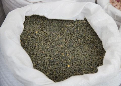 Bag of lentils Stock-Fotos