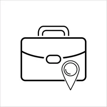 Bag location icon on white background Vector Stock Illustration