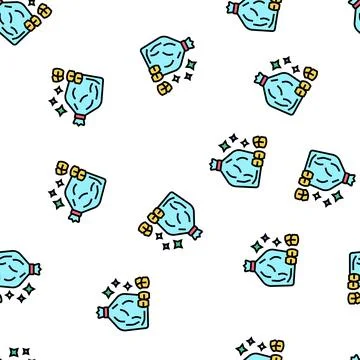 Bag with lotto barrels vector seamless pattern Stock Illustration