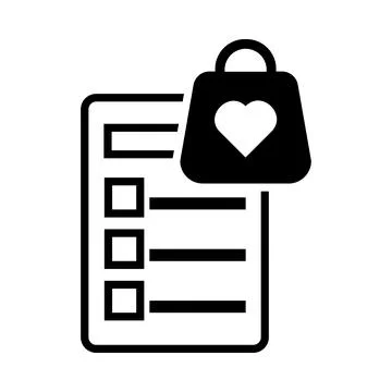 Bag, love, report, note, add to wishlist icon Stock Illustration