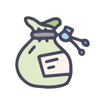 Bag of magnesia color vector doodle simple icon Illustrazione stock