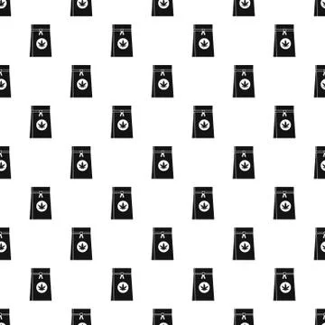 Bag with marijuana leaf pattern, simple style Stockillustratie