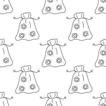 Bag menstrual cup storage vector  line pattern Stock-Illustration