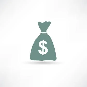 Bag with money icon Stock Illustration