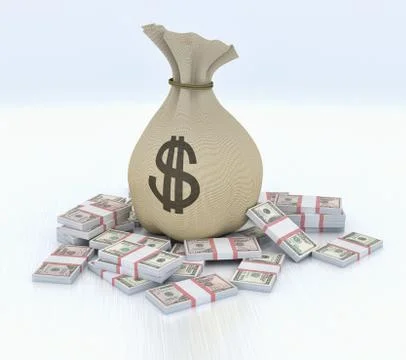 Bag with money Stock Illustration
