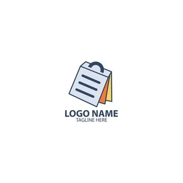 Bag notepad logo design vector Stock Illustration