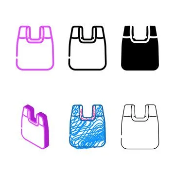 Bag pack plastic material color icon vector Stock Illustration