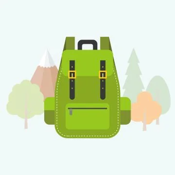 Bag pack vector illustration icon, flat design Illustrazione stock