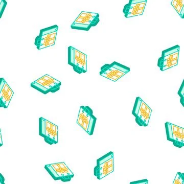 Bag package gift isometric icon seamless pattern Stock Illustration