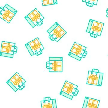 Bag package gift vector seamless pattern 스톡 일러스트