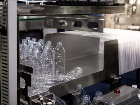 Bag packing machine for plastic bottles Stock Photos