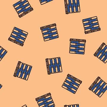 Bag pallet cement concrete vector seamless pattern Illustrazione stock