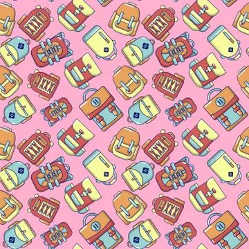 Bag pattern seamless, cartoon style Stock Illustration