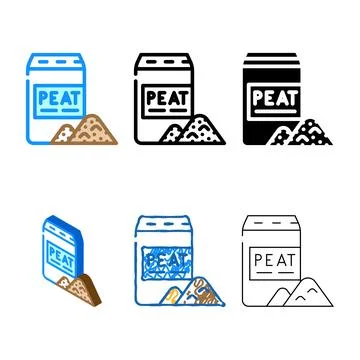 Bag of peat color icon vector looks Stock Illustration