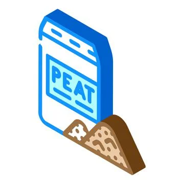 Bag of peat isometric icon vector illustration Stock Illustration