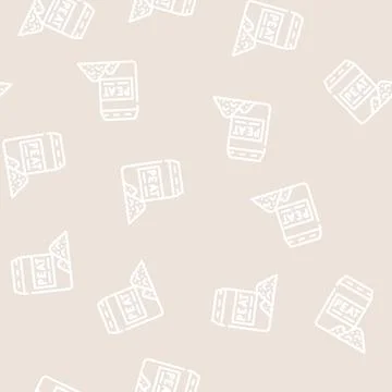 Bag of peat line vector seamless pattern Stock Illustration