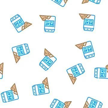 Bag of peat vector seamless pattern Stock Illustration