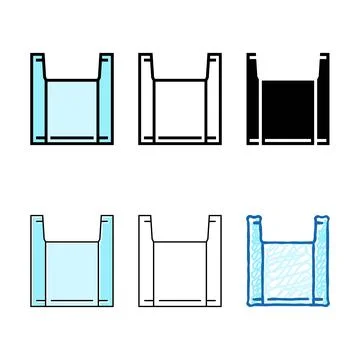 Bag plastic package color icon multistyle vector Stock Illustration