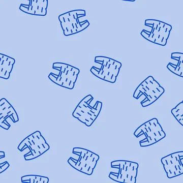 Bag plastic package line vector seamless pattern Stock Illustration
