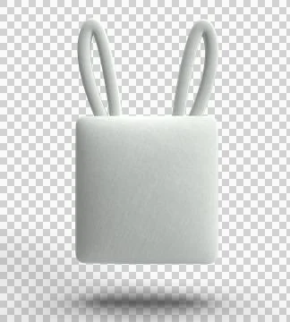 Bag plastic white color isolate background blank mock up empty package container Stock Illustration