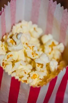 A bag of popcorn close-up Stock Photos