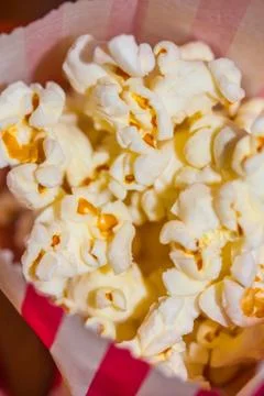 A bag of popcorn close-up Stock Photos