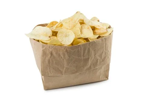 Bag of potato chips Stock Photos