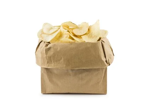 Bag of potato chips Stock Photos
