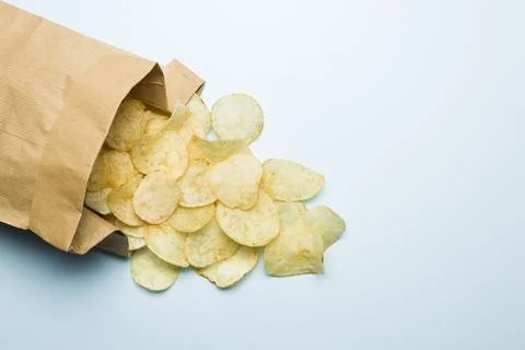Bag of potato chips Stock Photos