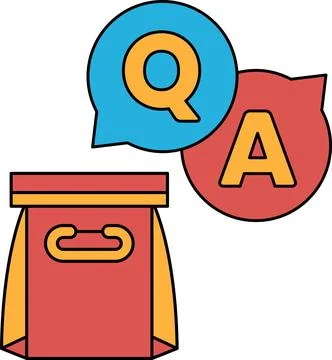 A bag with a question mark and an A on it Stock Illustration