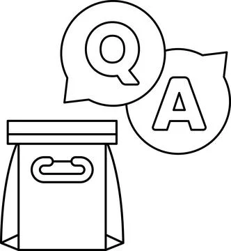 A bag with a question mark and an A on it Stock Illustration
