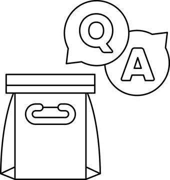 A bag with a question mark and an A on it Stock Illustration