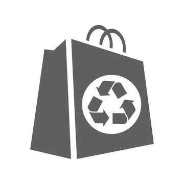 Bag Recycle Icon. Gray vector illustration. Stock Illustration