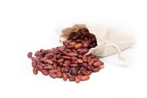 Bag of red beans on a white background Stock Photos