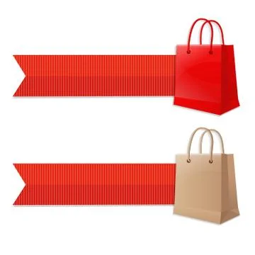 Bag with ribbon Stock Illustration