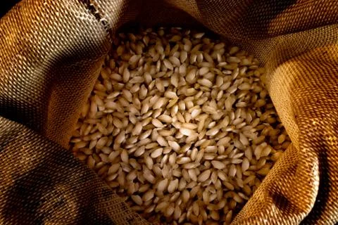 A bag of rustic rice Foto stock