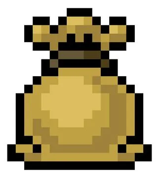 Bag Sack Icon Pixel Art Design Stock Illustration
