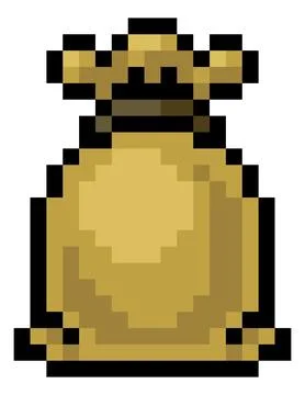 Bag Sack Icon Pixel Art Design Illustration
