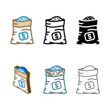 Bag salt color icon vector range Stock Illustration