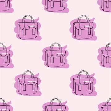 Bag seamless pattern pink hand drawn Stock Illustration