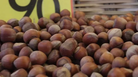 A bag of shelled hazelnuts Stock Footage 290244657