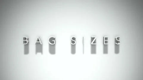 Bag sizes 3D title animation with shadows on a white background Stock Footage 297670500